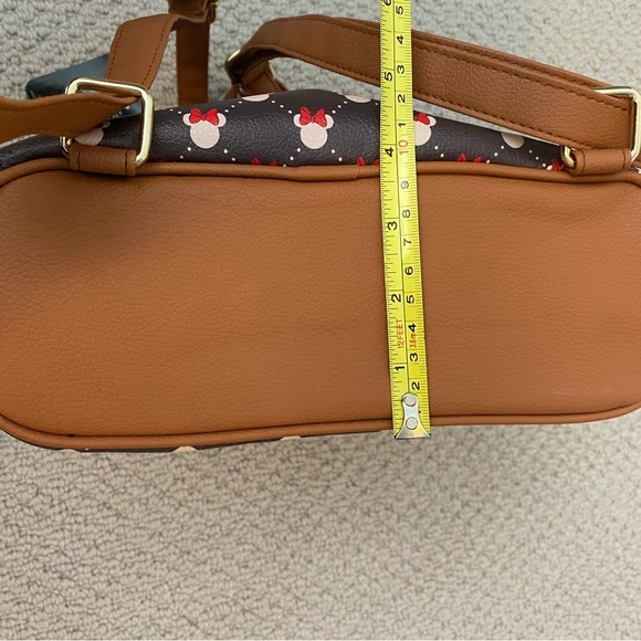 Disney Minnie Mouse Brown & Black Lattice Mini Backpack NWT - Picture 3 of 10